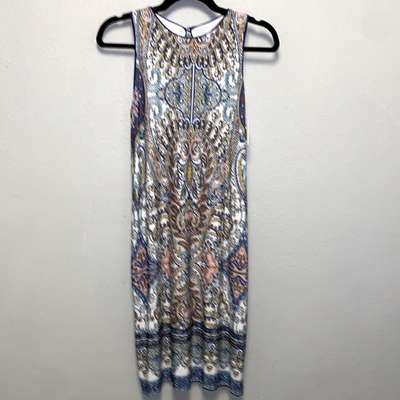 Analili Dresses & Skirts - Analili NWT Muted Blue Paisley Sleeveless Boho Shift Dress 3186
